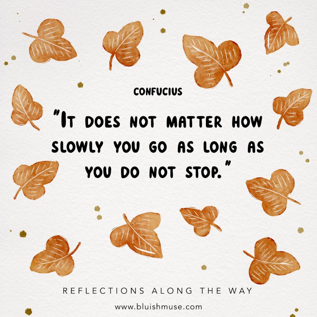 It does not matter how slowly you&nbsp;go…
