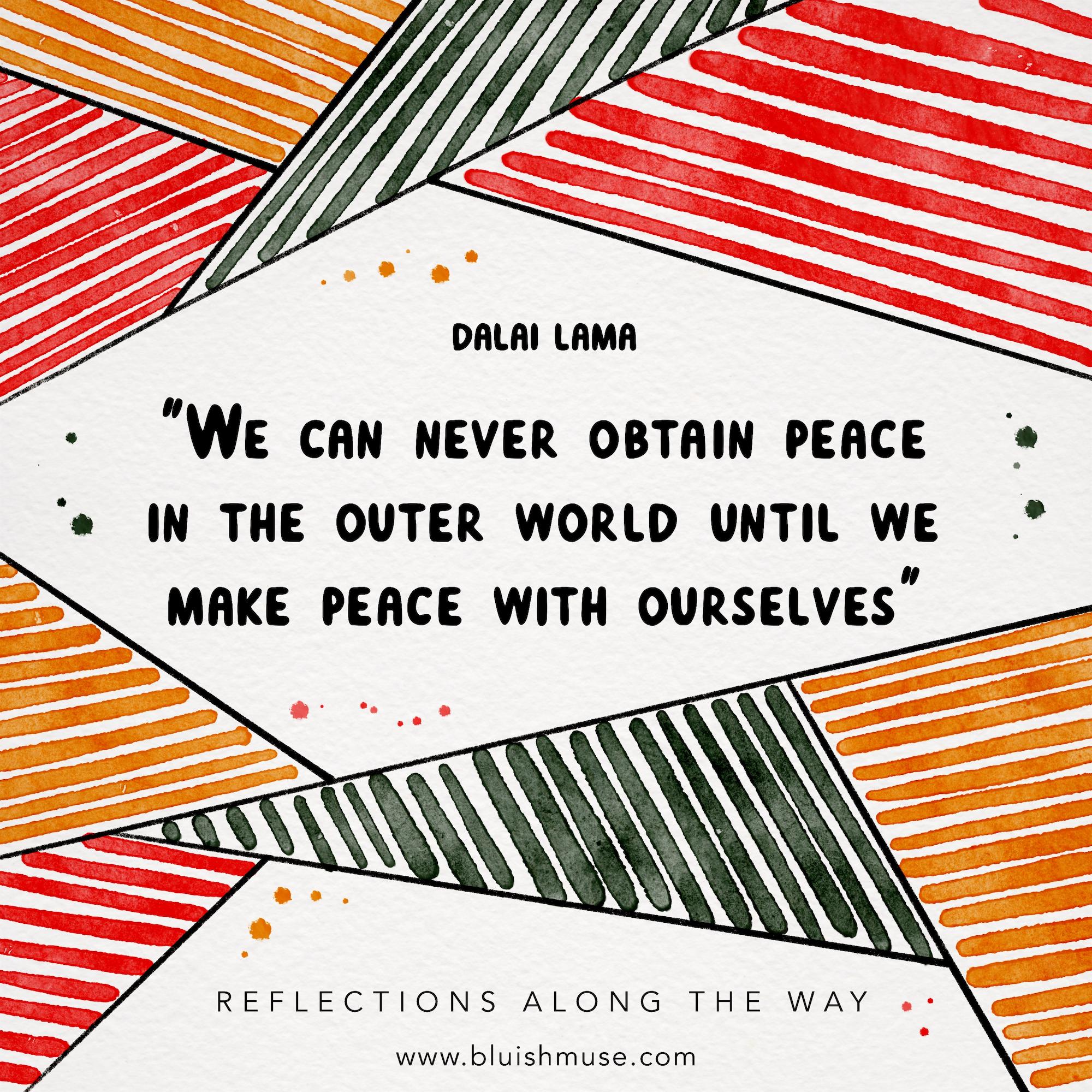 We can never obtain peace in…