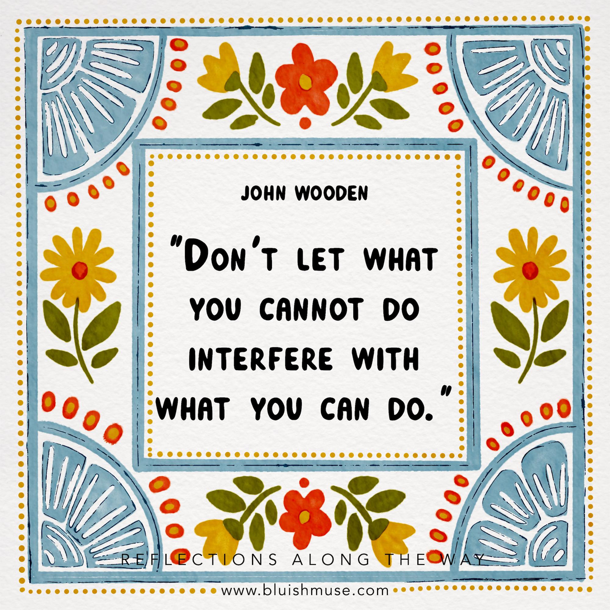Don’t let what you cannot do…