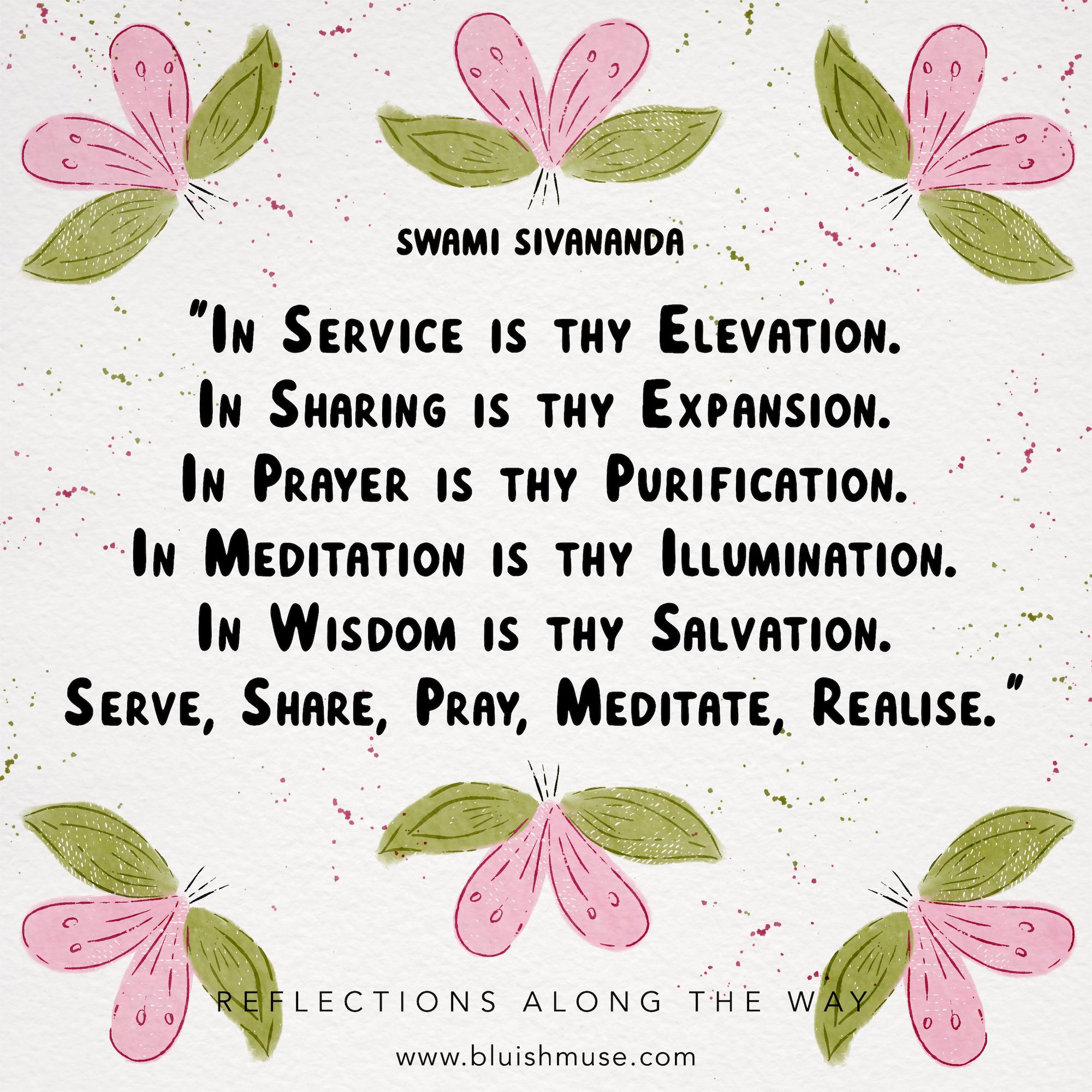 In Service is thy Elevation…