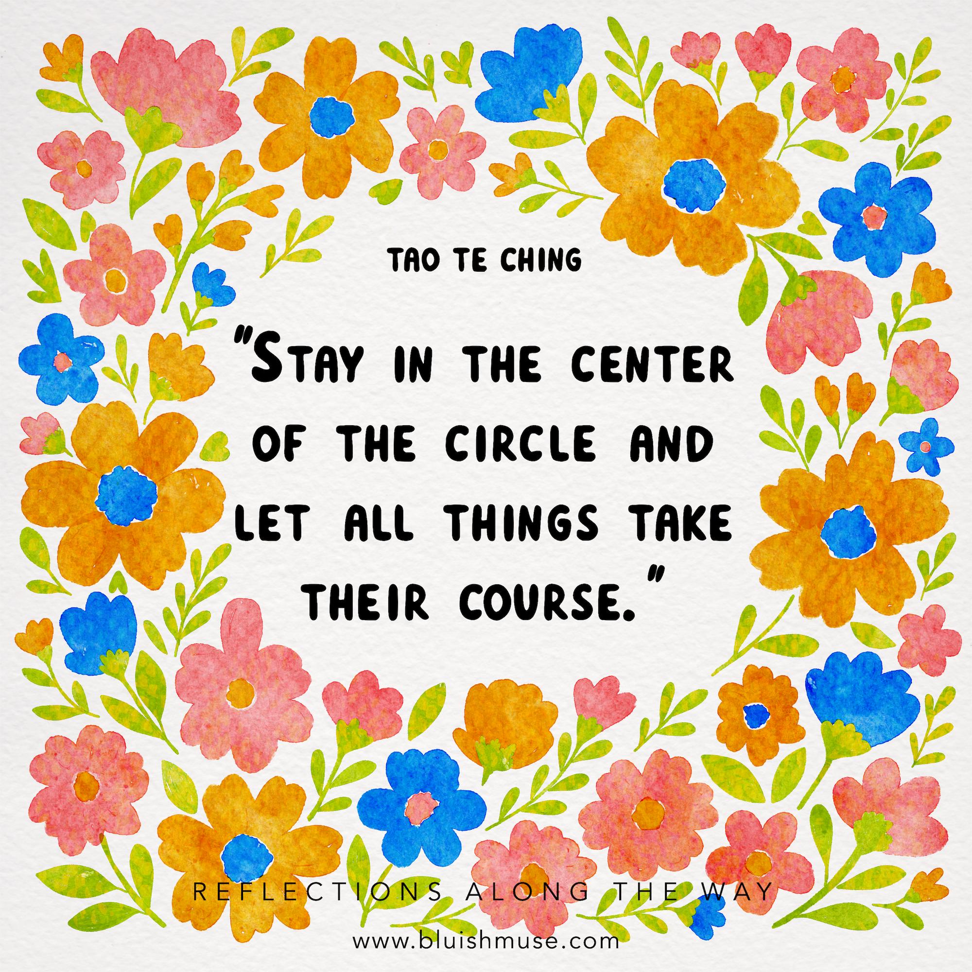 Stay in the center of the circle…